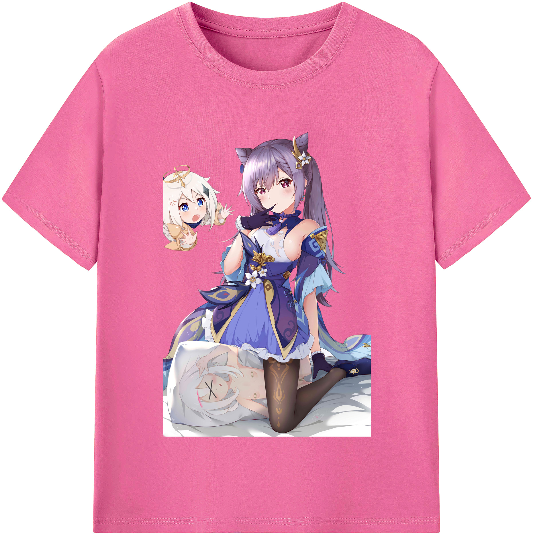 げんし神 刻晴 こくせい genshin Kokusei レディースカジュアルプリントTシャツ（綿100％）